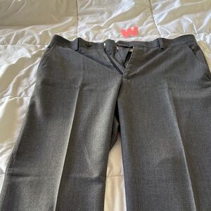Chaps Slim Fit Pants in Charcoal Gray with Red Trim